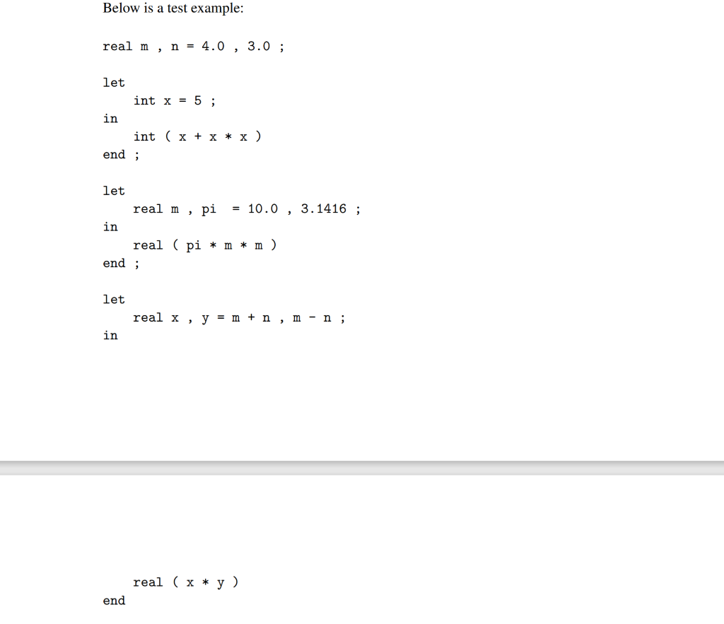 In this project you are asked to write an interpreter | Chegg.com