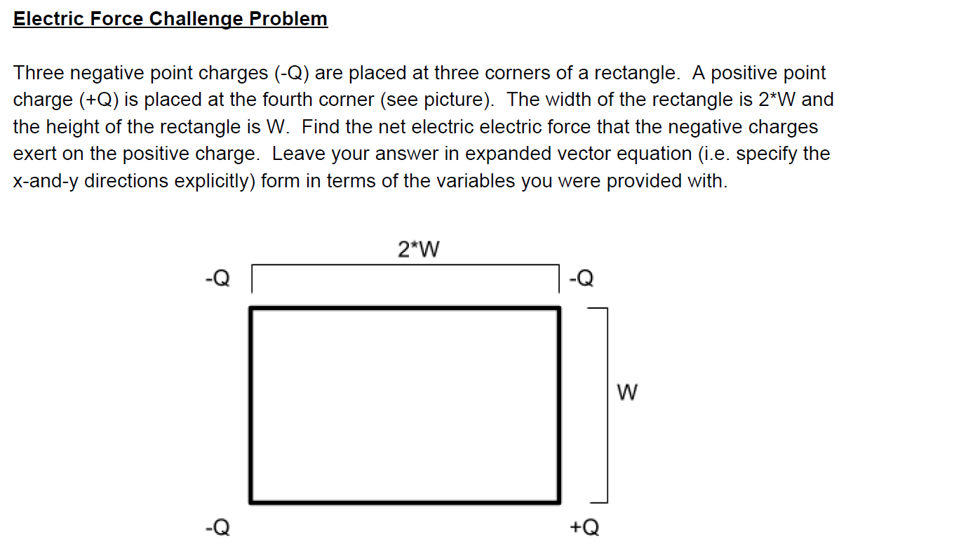 Solved Electric Force Challenge Problem Three negative point | Chegg.com