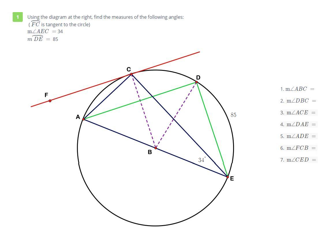 Solved Using the diagram at the right, find the measures of | Chegg.com