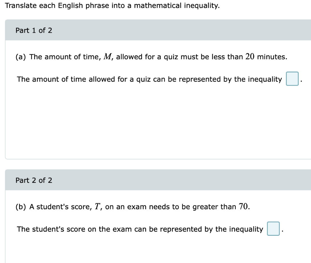 Solved Translate each English phrase into a mathematical | Chegg.com