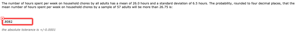 Solved The number of hours spent per week on household | Chegg.com