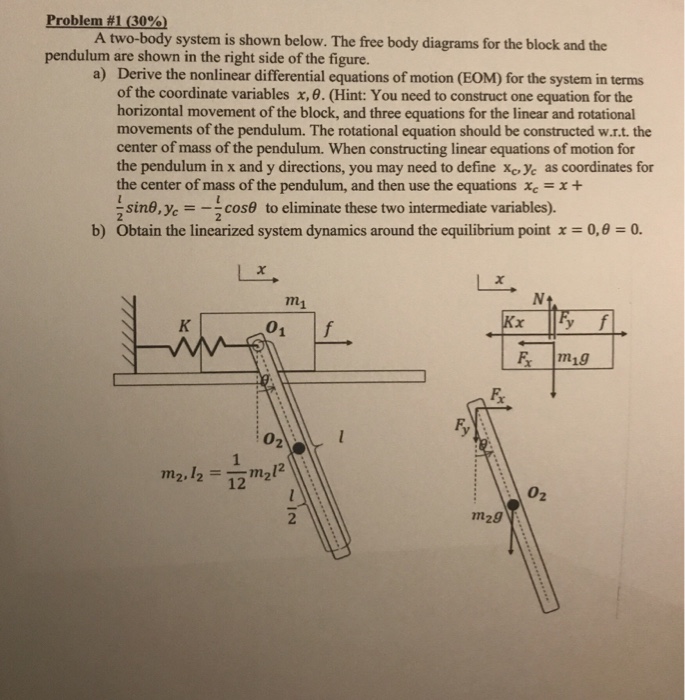 Solved Problemi #1 (30%) A two-body system is shown below. | Chegg.com