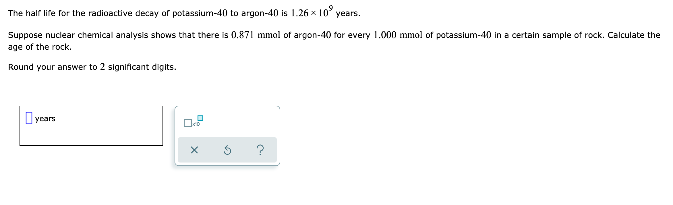 Solved The half life for the radioactive decay of | Chegg.com