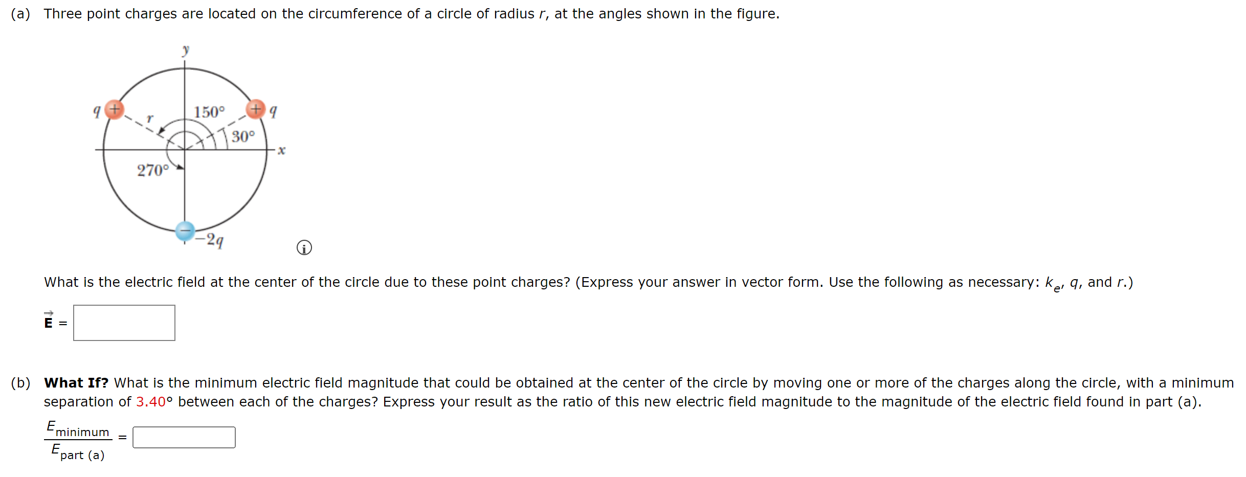 Solved (a) Three point charges are located on the | Chegg.com