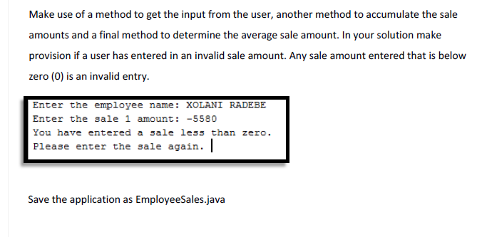 Solved Design a Java application that will allow a user to | Chegg.com
