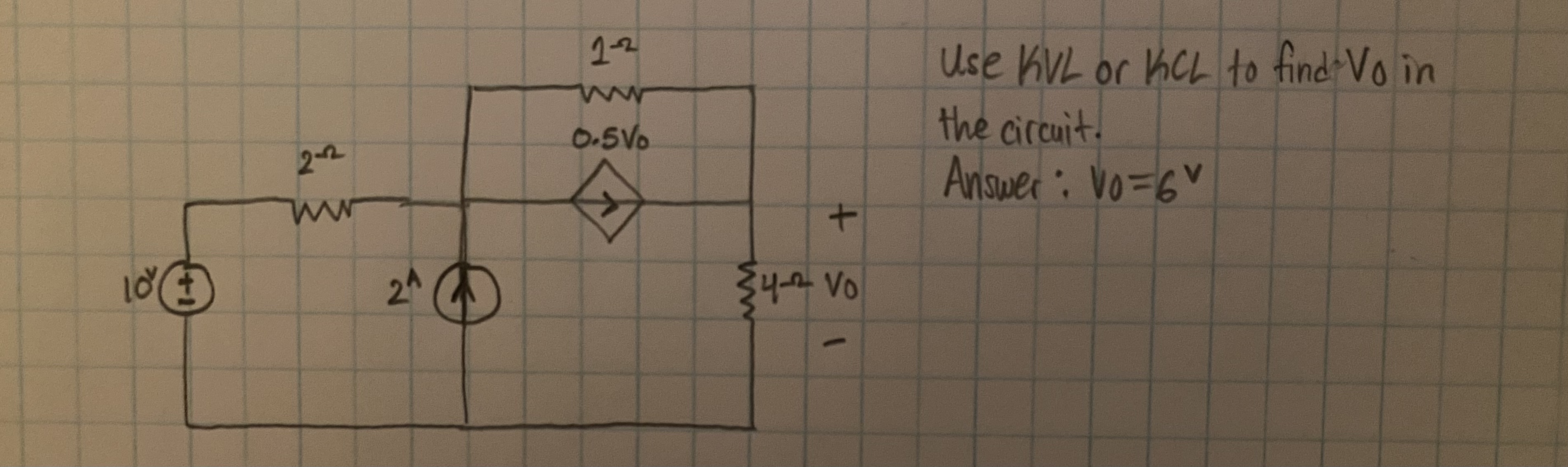 Solved Use KVL Or KCL To Find V0 ﻿inthe Circuit.Answer: | Chegg.com