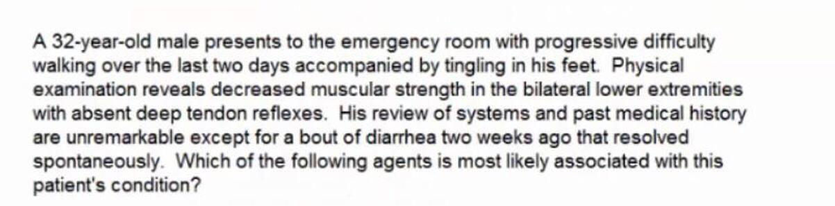 Solved A 32-year-old male presents to the emergency room | Chegg.com