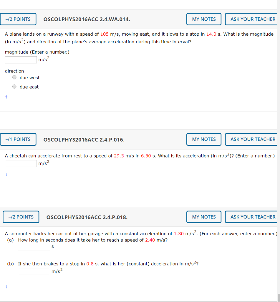 Solved -12 POINTS COLPHYS2016ACC 2.4.WA.014. MY NOTES ASK | Chegg.com