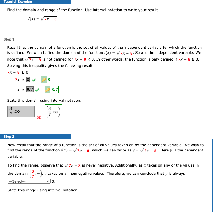 Solved Tutorial Exercise Find the domain and range of the | Chegg.com