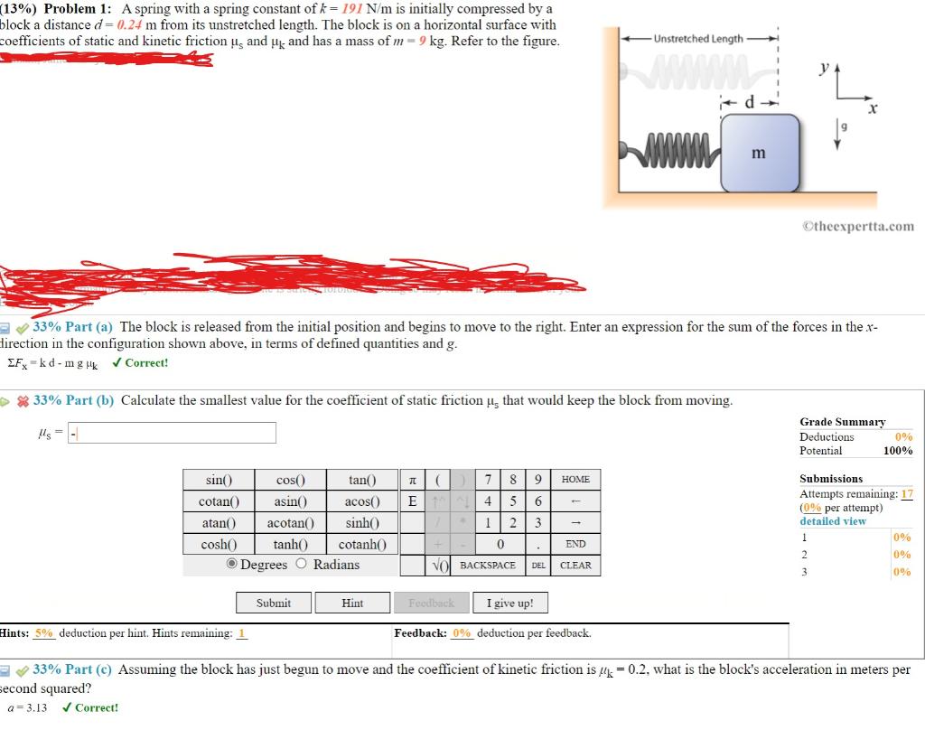 solved-13-problem-1-a-spring-with-a-spring-constant-of-chegg