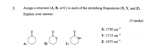 Solved 2. Assign a structure (A, B, or C) to each of the | Chegg.com