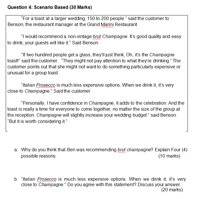 Solved Question 4: Scenario Based (30 Marks) 