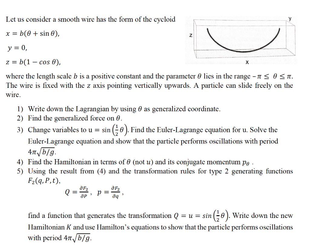 Solved U Let Us Consider A Smooth Wire Has The Form Of Th Chegg Com