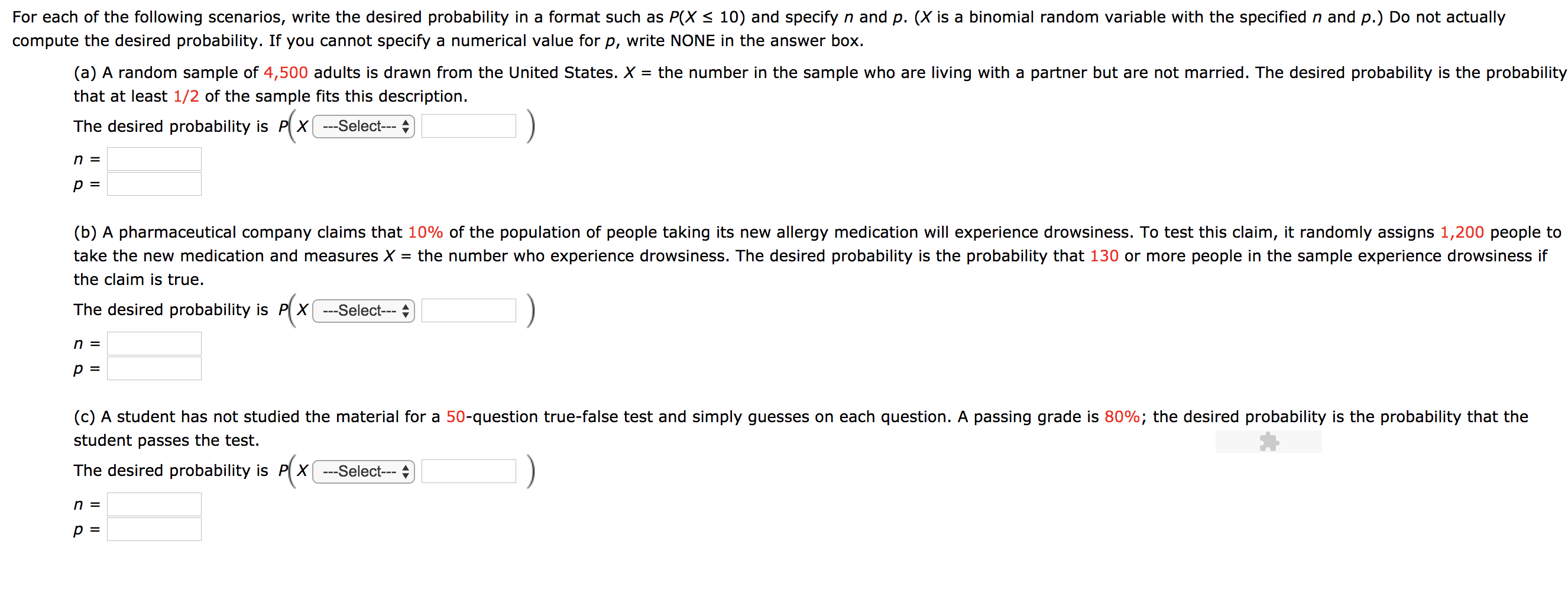 Solved For Each Of The Following Scenarios, Write The | Chegg.com