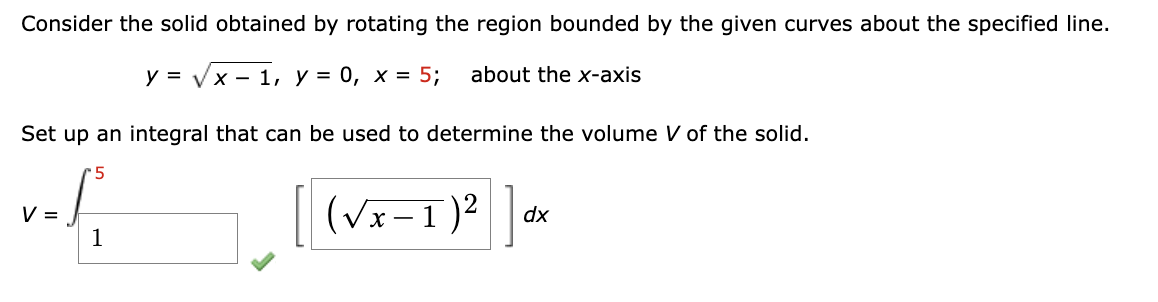 Solved Consider the solid obtained by rotating the region | Chegg.com