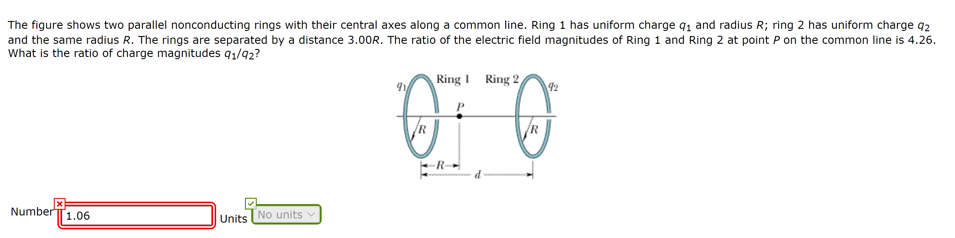 Solved The figure shows two parallel nonconducting rings | Chegg.com