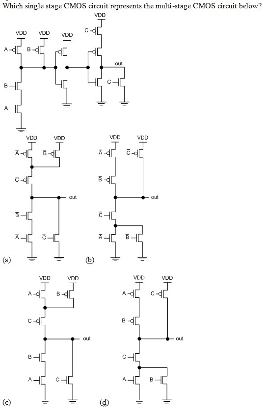 Solved Which single stage CMOS circuit represents the | Chegg.com