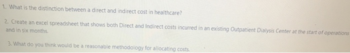 Solved 1. What is the distinction between a direct and | Chegg.com