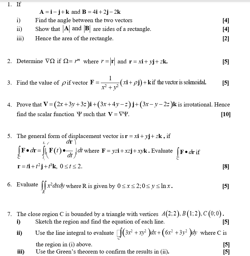 Solved Ai−jk And B4i2j−2k I Find The Angle Between The 6969