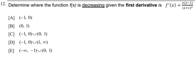 Solved 12. Determine where the function f(x) is decreasing | Chegg.com