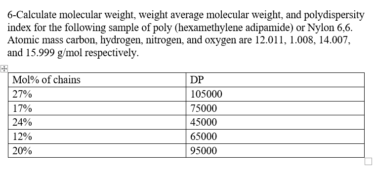 solved-6-calculate-molecular-weight-weight-average-chegg