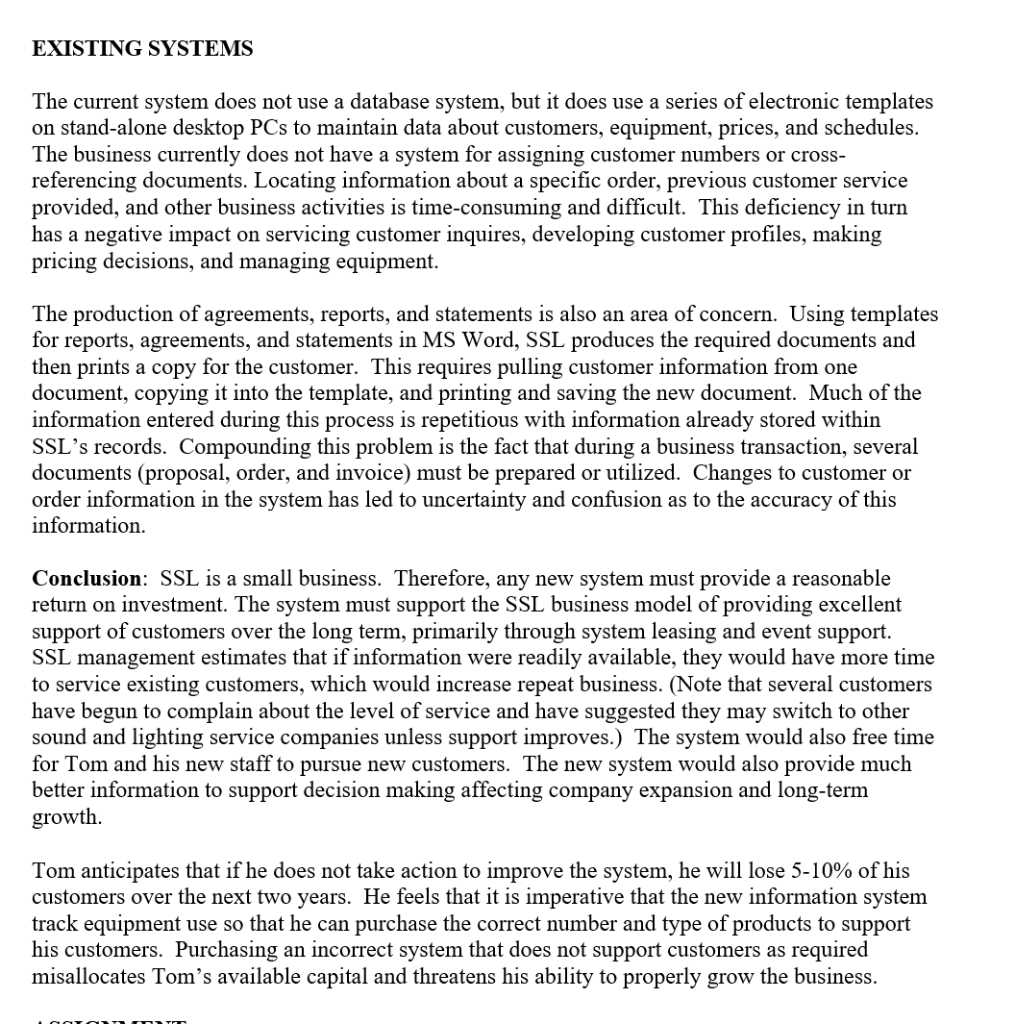 Solved Assignment-1: (Assume that the new system will be a | Chegg.com