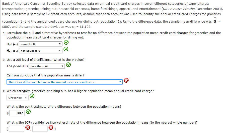 Solved Bank of America's Consumer Spending Survey collected