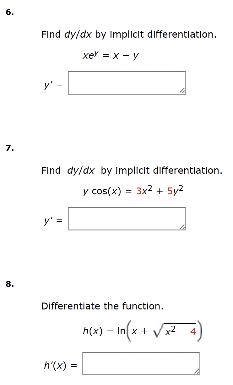 Solved Find Dy Dx By Implicit Differentiation Xey X−y Y′