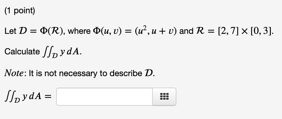 Solved 1 Point Let D O R Where O U V U U V Chegg Com