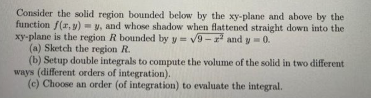 Solved Consider the solid region bounded below by the | Chegg.com