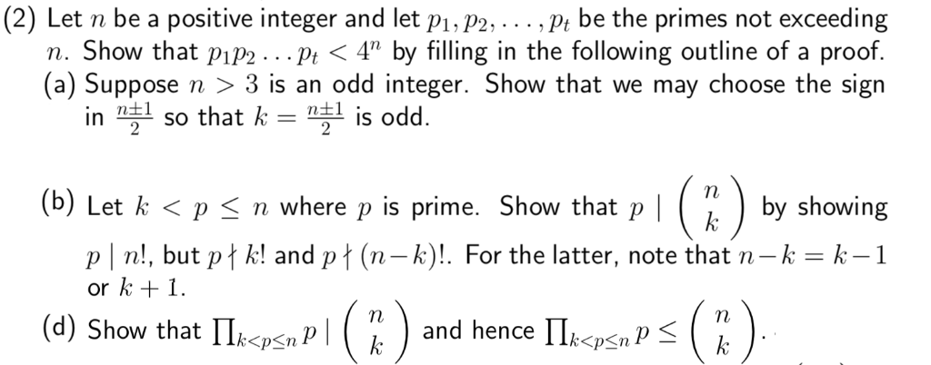 Solved (2) Let n be a positive integer and let p1, P2, . . . | Chegg.com