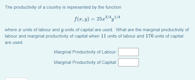 Solved The Productivity Of A Country Is Represented By The | Chegg.com