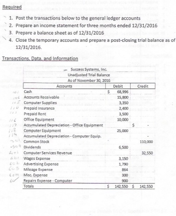 general ledger practice exercises