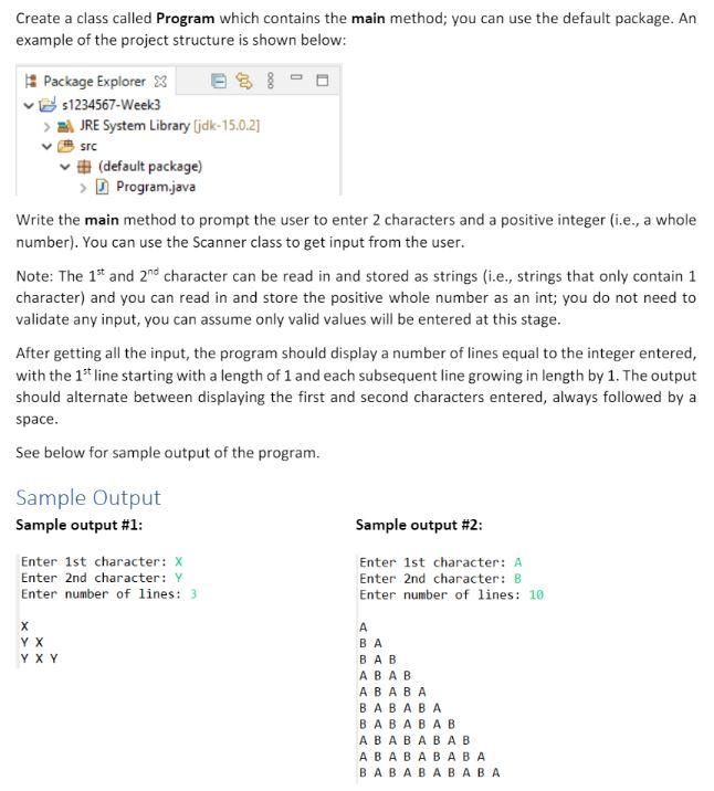 Solved Create a class called Program which contains the main | Chegg.com