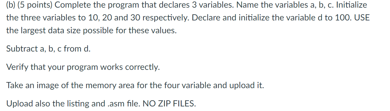 (b) (5 points) Complete the program that declares 3 | Chegg.com