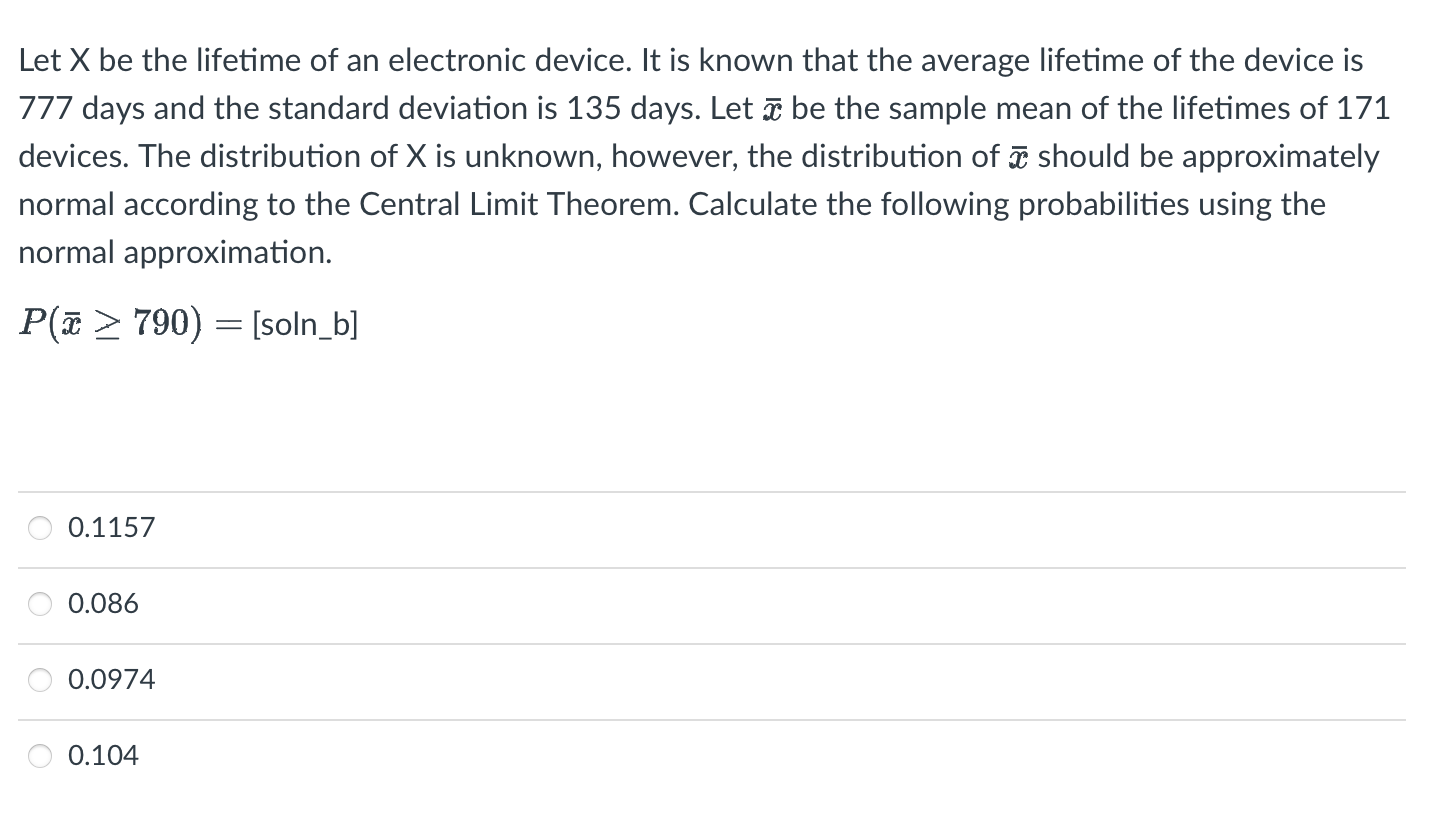 Solved Let x ﻿be the lifetime of an electronic device. It is | Chegg.com