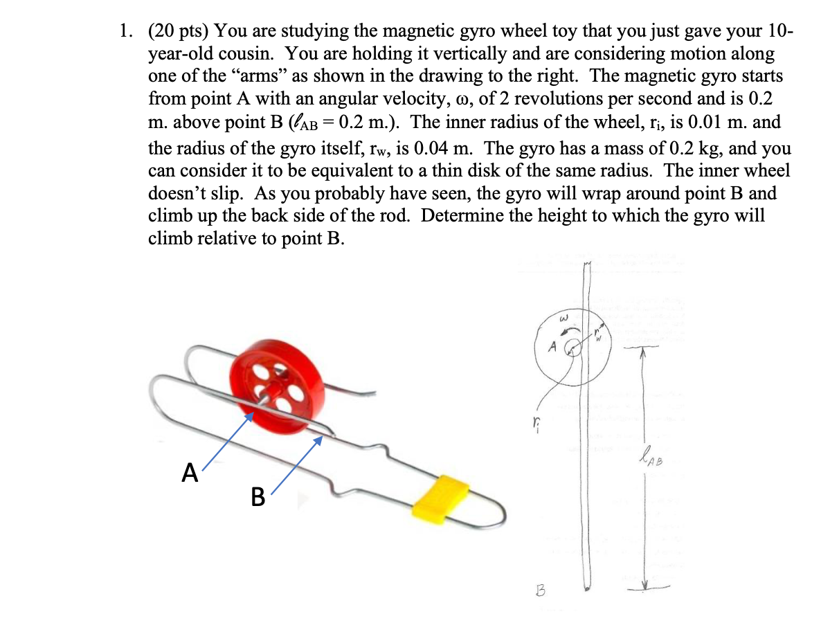 Solved 1. (20 pts) You are studying the gyro wheel