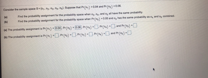 Solved Consider the sample space .Os) Suppohtr()004 and | Chegg.com