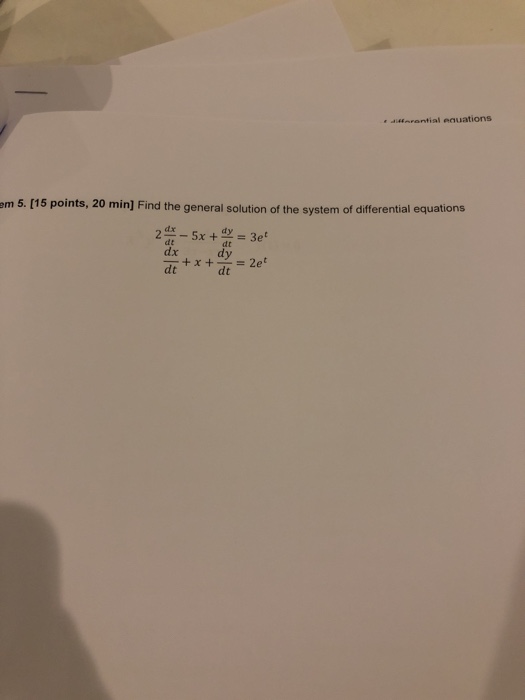 Solved Problem 1. [20 points, 20 min] Find the general | Chegg.com