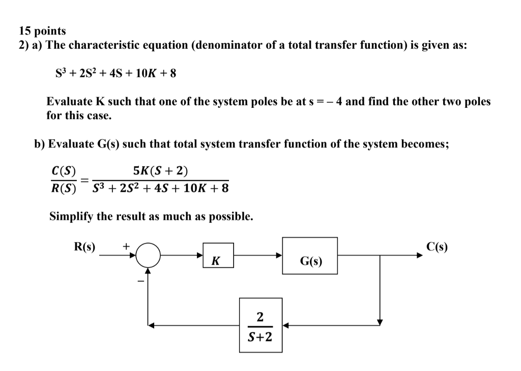 Solved 15 points 2) a) The characteristic equation | Chegg.com