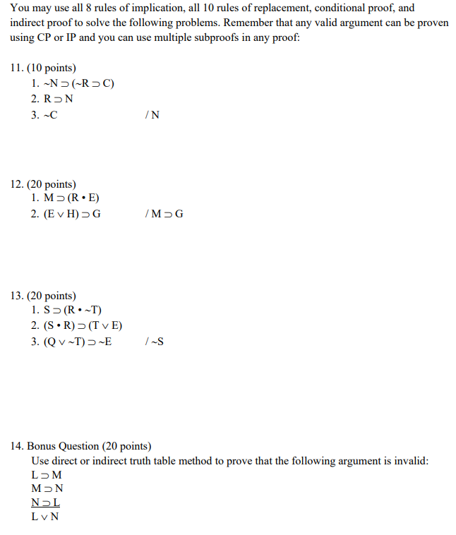 Solved You May Use All 8 Rules Of Implication, All 10 Rules | Chegg.com