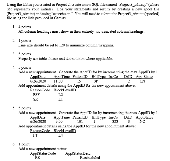 Modify the SQL code below (PROJECT 2), so that | Chegg.com