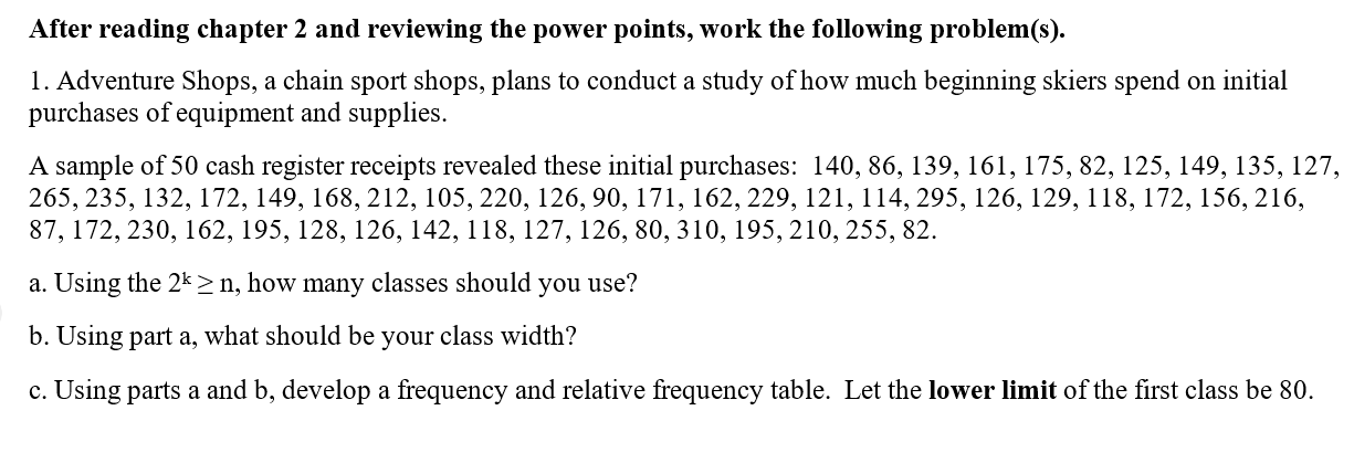 Solved After reading chapter 2 and reviewing the power | Chegg.com