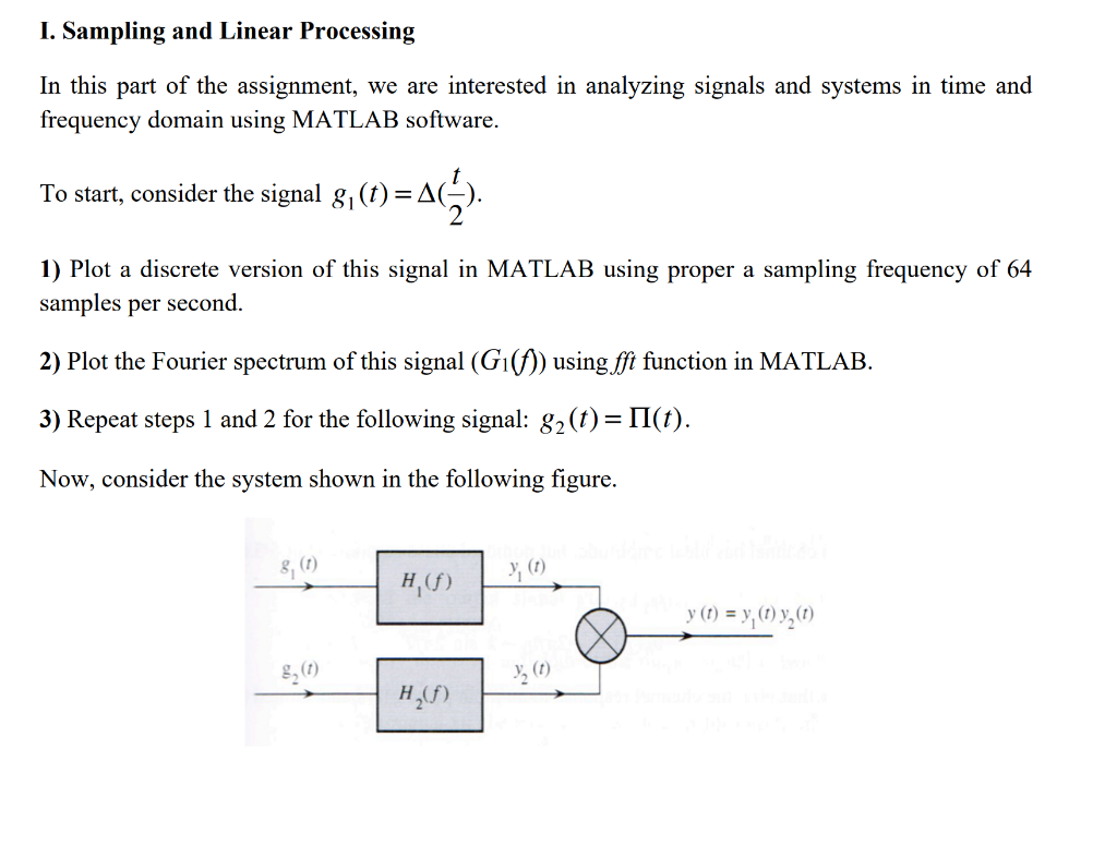 Solved I. Sampling and Linear Processing In this part of the | Chegg.com