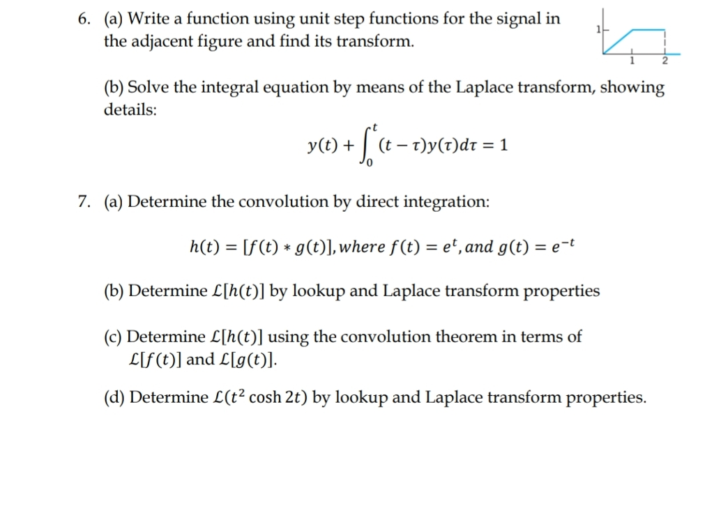 Solved i, t 6. (a) Write a function using unit step | Chegg.com
