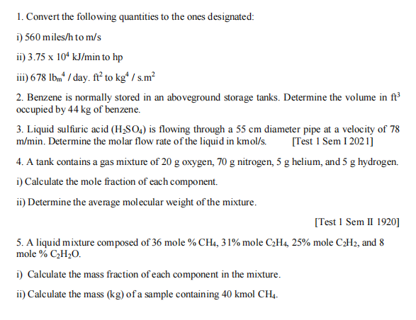 a) 706.5 m2 (b) 254.34 cm2 (c) 379 mm2 (d) 3140 m2 (4) 1 kg of