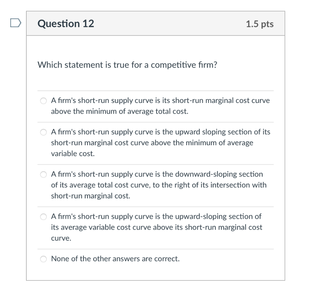 Solved Which statement is true for a competitive firm? A | Chegg.com