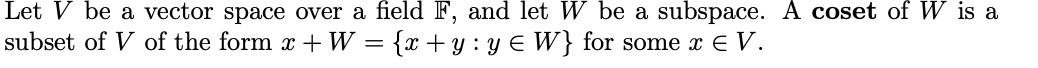 Solved Let V be a vector space over a field F, and let W be | Chegg.com