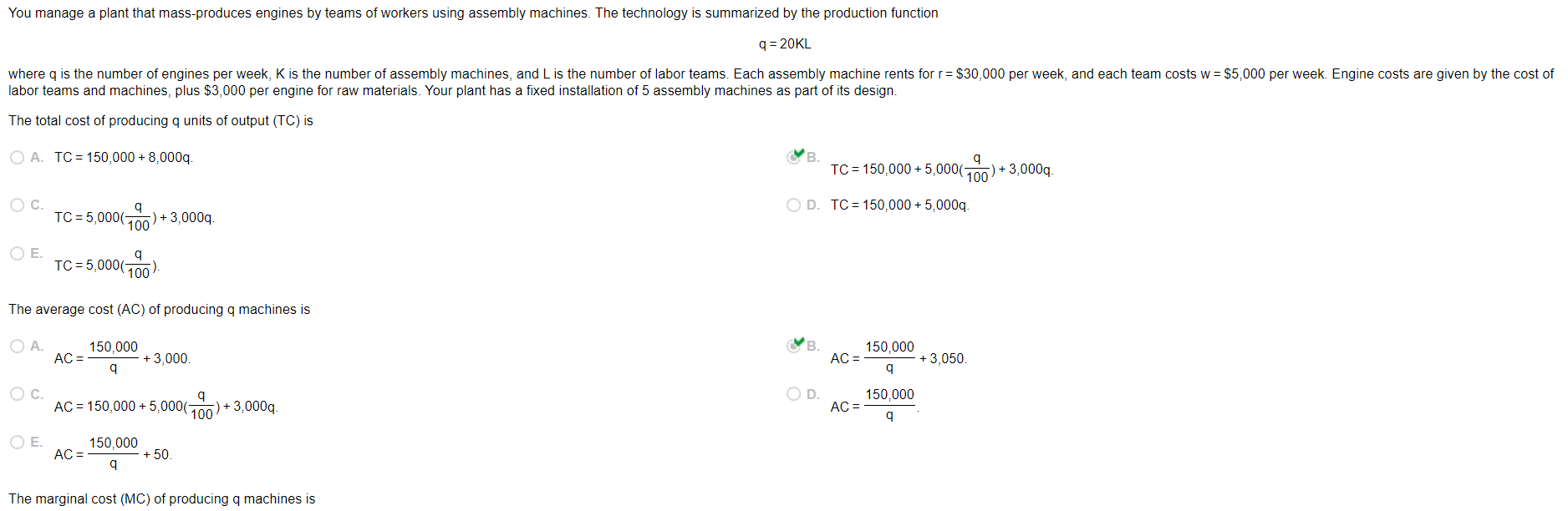 Solved You manage a plant that mass-produces engines by | Chegg.com