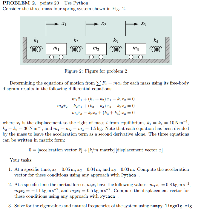 Solved PROBLEM 2. points 20 - Use Python Consider the | Chegg.com